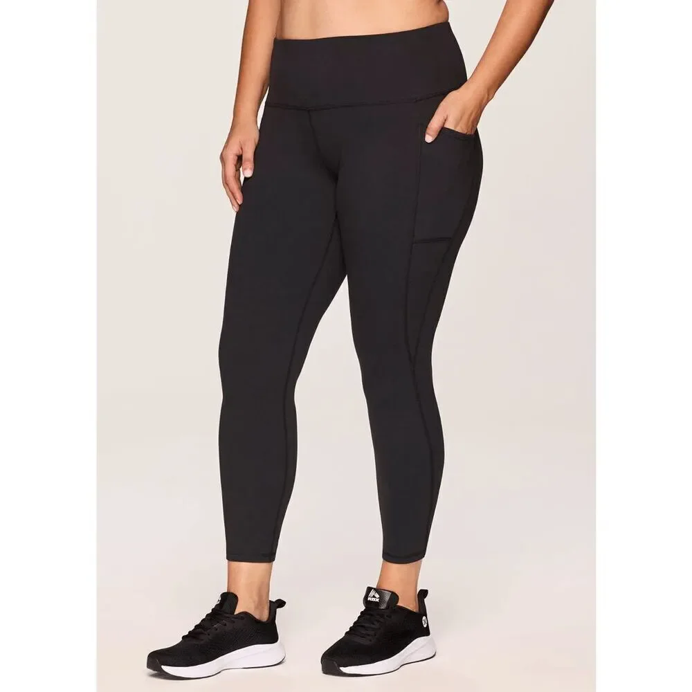 RBX Plus Black Super Soft Ultra Hold Ankle Length Legging Pockets 3X - Picture 7 of 9